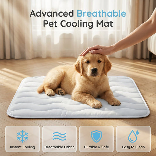 🐾❄️ Atmungsaktive Kühlmatte für Haustiere – Maschinenwaschbar, Gelenkschonend & Ideal für Heiße Sommertage | Für Zuhause, Auto & Transportbox!