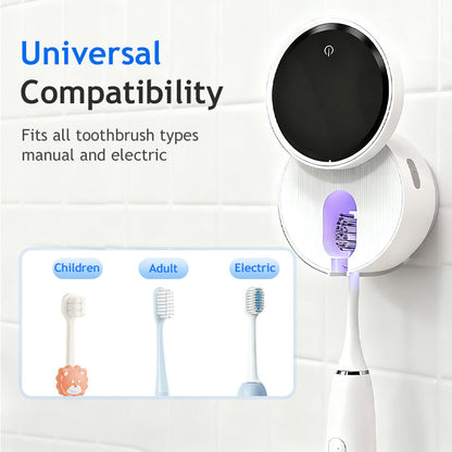 💘 Valentinstagsangebot: 50% Rabatt!🦷 UV-C Zahnbürsten-Sterilisator | 99 % Desinfektion & automatische Trocknung | Bohrfreie Wandmontage