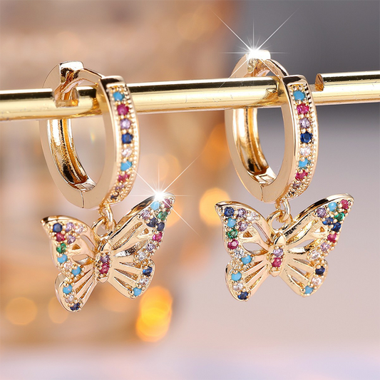 Elegant Hollow Butterfly Charm Earrings