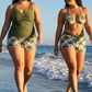 ⌛50 % RABATT FÜR BEGRENZTE ZEIT!👙Plus Size 3-teiliges Badeset – Tankini Top, Neckholder Bikini & Palmenprint Badeshorts, figurfreundlich für Strand & Pool