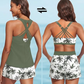 ⌛50 % RABATT FÜR BEGRENZTE ZEIT!👙Plus Size 3-teiliges Badeset – Tankini Top, Neckholder Bikini & Palmenprint Badeshorts, figurfreundlich für Strand & Pool