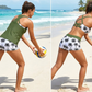 ⌛50 % RABATT FÜR BEGRENZTE ZEIT!👙Plus Size 3-teiliges Badeset – Tankini Top, Neckholder Bikini & Palmenprint Badeshorts, figurfreundlich für Strand & Pool