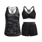 ⌛50 % RABATT FÜR BEGRENZTE ZEIT!👙Plus Size 3-teiliges Badeset – Tankini Top, Neckholder Bikini & Palmenprint Badeshorts, figurfreundlich für Strand & Pool