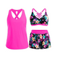 ⌛50 % RABATT FÜR BEGRENZTE ZEIT!👙Plus Size 3-teiliges Badeset – Tankini Top, Neckholder Bikini & Palmenprint Badeshorts, figurfreundlich für Strand & Pool