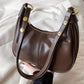 Klassische einfarbige Damen-Schultertasche mit Reißverschluss