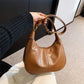 Klassische einfarbige Damen-Schultertasche mit Reißverschluss