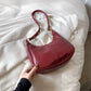 Klassische einfarbige Damen-Schultertasche mit Reißverschluss