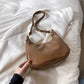 Klassische einfarbige Damen-Schultertasche mit Reißverschluss