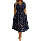 🌸 Blumiges V-Ausschnitt-Kleid mit Taillendrehung – elegant und lässig für jeden Anlass