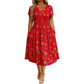 🌸 Blumiges V-Ausschnitt-Kleid mit Taillendrehung – elegant und lässig für jeden Anlass