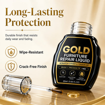 Goldene Möbelreparaturfarbe