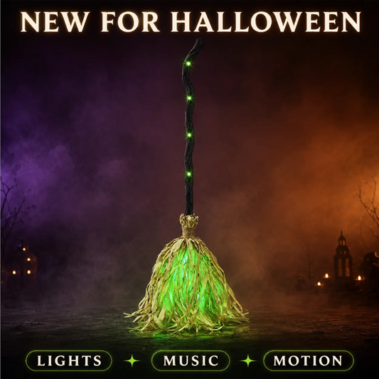【🔥Zeitlich begrenztes Angebot – 50 % Rabatt!】🧹 Langweilige Halloween-Deko? Dieser Hexenbesen fliegt wirklich – elektrisch & gruselig!