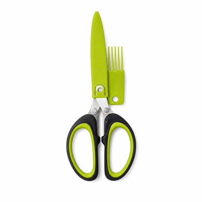 ✂️🥬 Fünfklingen-Küchenschere aus Edelstahl – Schneidet gleichmäßige, feine Streifen in einem Arbeitsgang und eignet sich hervorragend für Frühlingszwiebeln, Koriander, Chilischoten und Algen.