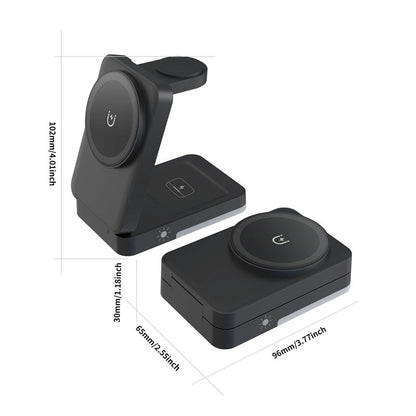 3-in-1-Faltbarer magnetischer kabelloser Ladeständer