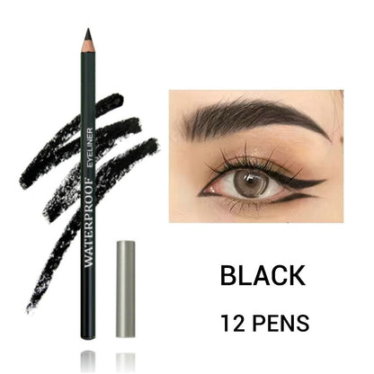 12 Stück wasserfeste Dual-Use-Eyeliner-Gelstifte